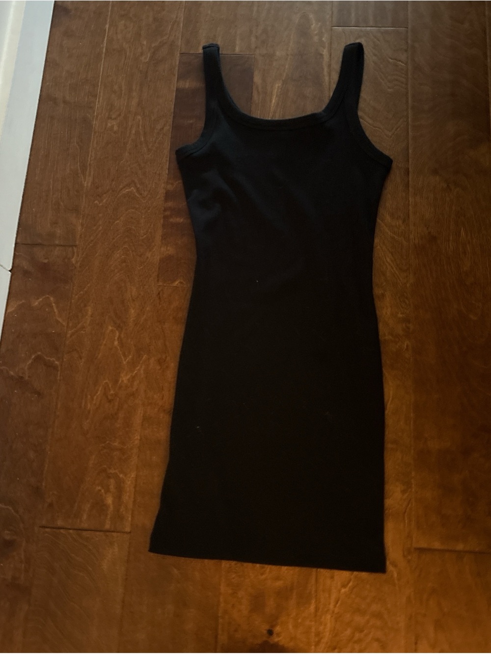 Classic Black Ribbed Tank Dress - Women's